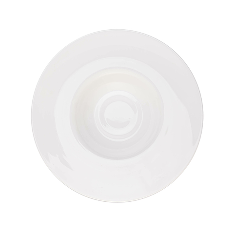 PRATO PARA RISOTO DE VIDRO OPALINO BRANCO 29CM