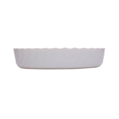 TRAVESSA OVAL DE VIDRO OPALINO BRANCA 32x24,5x6CM na internet