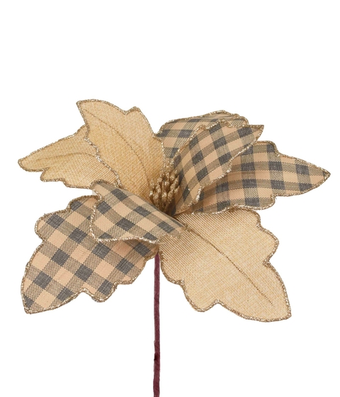 POINSETIA XADREZ HASTE - 20CM