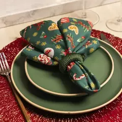 GUARDANAPO DE TECIDO HOME BONECO DE NEVE 45x45CM - CONJUNTO COM 4 na internet