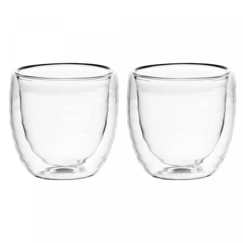 COPOS DE CAFÉ PAREDE DUPLA DE VIDRO GOMOS 80ML - CONJUNTO COM 2