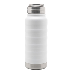 GARRAFA TÉRMICA DE AÇO INOX COM ALÇA BRANCA 600ML
