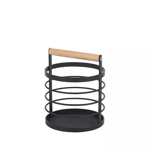 PORTA TALHERES RACK REDONDO PRETO