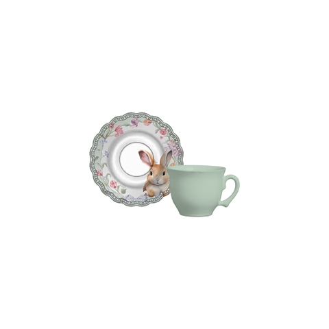 XÍCARA DE CAFÉ COM PIRES MISS LILLY - CONJUNTO COM 2