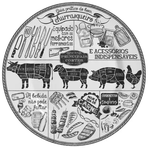 PRATO RASO CHURRASCO - CONJUNTO COM 2