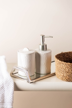 KIT PARA BANHEIRO SHEET BRANCO - 2 PEÇAS - EntreLaço Casa