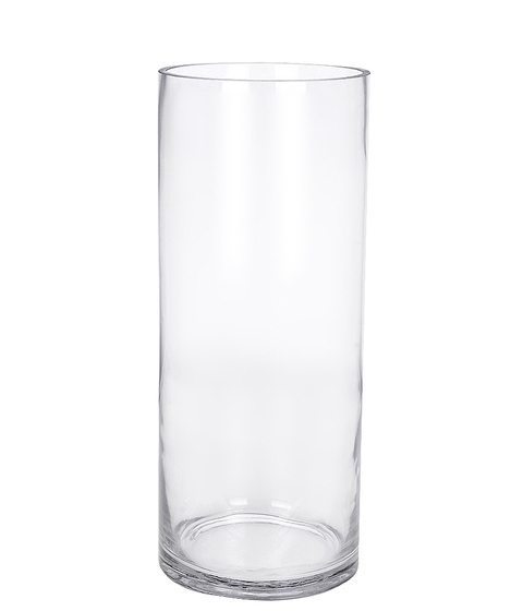 VASO DE VIDRO TRANSPARENTE EM TUBO 15X40CM