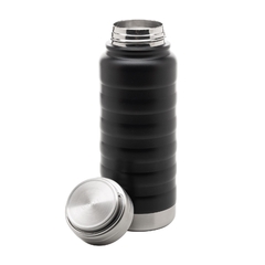 GARRAFA TERMICA DE ACO INOX COM ALCA TREKK PRETA 600ML na internet