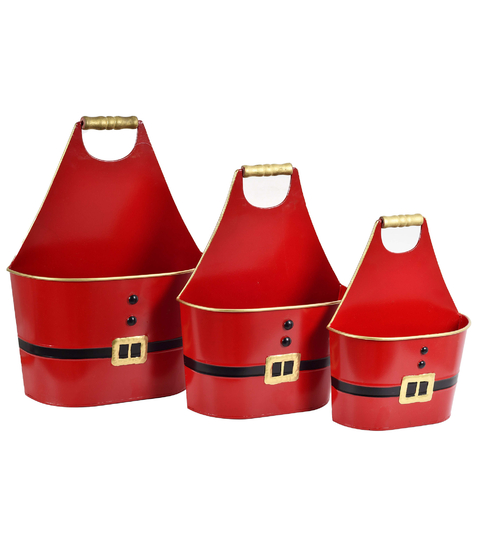 SUPORTE METAL NATALINO VERMELHO 38CM - CONJUNTO COM 3