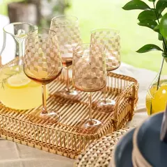 TAÇA GEOMÉTRICA ÂMBAR 490ML - CONJUNTO COM 6 na internet