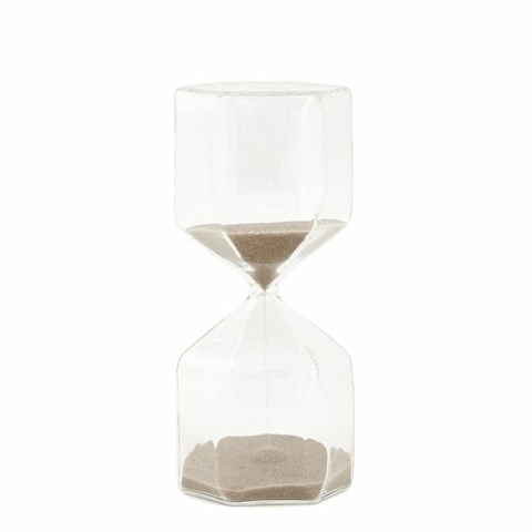 AMPULHETA BASE RETA EM VIDRO 15 MINUTOS