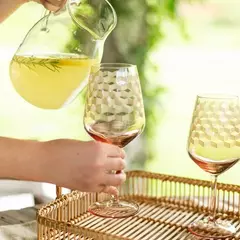 TAÇA GEOMÉTRICA ÂMBAR 490ML - CONJUNTO COM 6 - comprar online