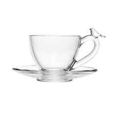 XCARA DE CAFÉ COM PIRES BIRD CRISTAL ECOLOGICO 80ML - CONJUNTO COM 4