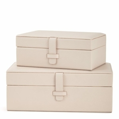 CAIXA EM MDF COM REVESTIMENTO PU OFF WHITE M