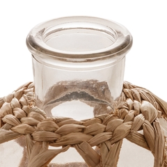 VASO VIDRO E FIBRA NATURAL 11x20CM - comprar online