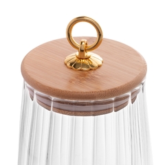 POTE DE VIDRO COM TAMPA DE BAMBU CLASSIC 650ML na internet
