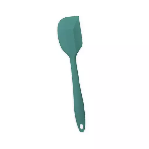 ESPÁTULA DE SILICONE DUPLO RETA PÃO DURO VERDE ESCURO