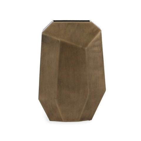 VASO GEOMÉTRICO EM METAL EMVELHECIDO