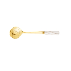 COLHERES DE FLOR PARA CHÁ DOURADA COM CABO DE CERÂMICA - COM 4 - comprar online