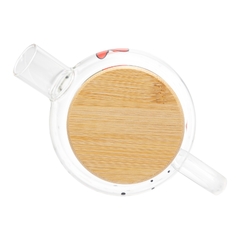 CHALEIRA DE VIDRO COM TAMPA DE BAMBU HEART 600ML na internet