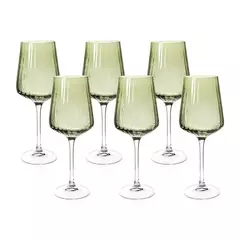 TAÇA LUSTRO VERDE 560ML - CONJUNTO COM 6