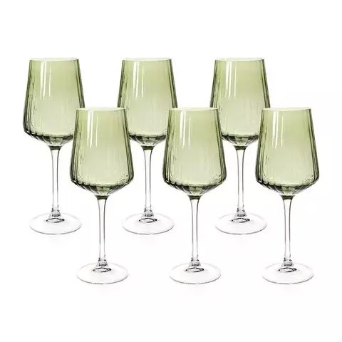 TAÇA LUSTRO VERDE 560ML - CONJUNTO COM 6