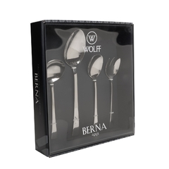 KIT PARA SERVIR BERNA AÇO INOX WOLFF - 4 PEÇAS - comprar online