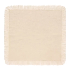 GUARDANAPO DE TECIDO COLORATTA FRANJAS NATURAL 45x45CM - UNIDADE