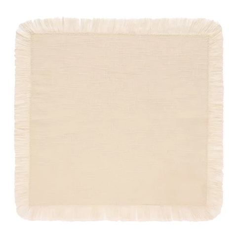 GUARDANAPO DE TECIDO COLORATTA FRANJAS NATURAL 45x45CM - UNIDADE
