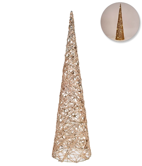 ÁRVORE DE NATAL ARAMADA DOURADA COM LED - 60CM