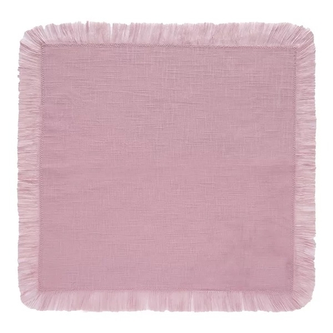 GUARDANAPO DE TECIDO COLORATTA FRANJAS ROSÊ 45x45CM - UNIDADE