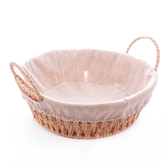 CESTA DE FIBRA DE CELULOSE REDONDA COM ALÇA E CAPA DE TECIDO 27x24Cx12CM - comprar online