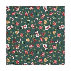 GUARDANAPO DE TECIDO HOME BONECO DE NEVE 45x45CM - CONJUNTO COM 4