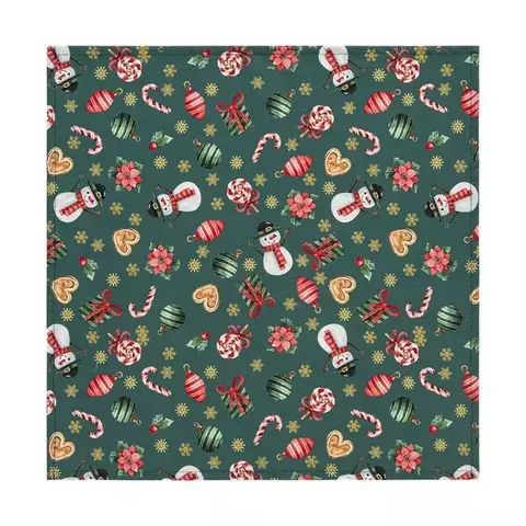 GUARDANAPO DE TECIDO HOME BONECO DE NEVE 45x45CM - CONJUNTO COM 4