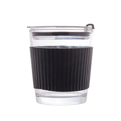 COPO DE VIDRO COM CINTA EM SILICONE PRETO 350ML - comprar online