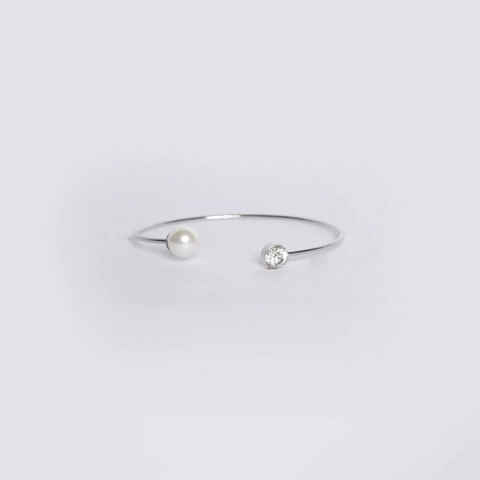 PULSERA ABIERTO CON PERLA