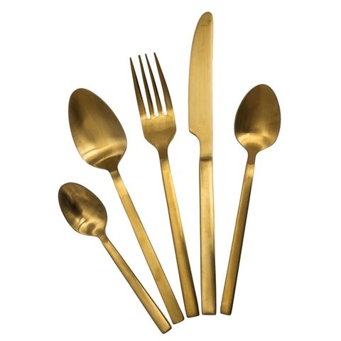 Sets x 6 Cubiertos De Mesa Dorados.