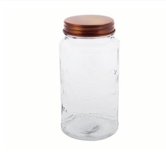 Frasco Redondo De Vidrio Tapa Cobre. - comprar online