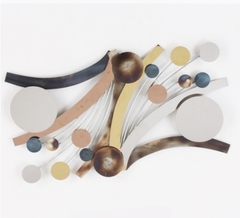 Friso De Pared Abstracto De Metal.