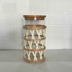 Frasco de vidrio tapa madera - comprar online