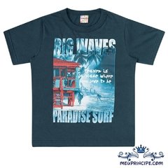 Conjunto Infantil Masculino Camiseta Manga Curta e Bermuda Azul Marinho - comprar online