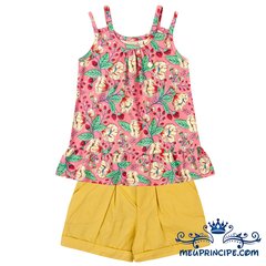 Conjunto Infantil Feminino Regata Florida e Short