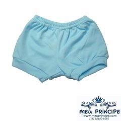 Short Bebê Suedine Canelada Azul Claro