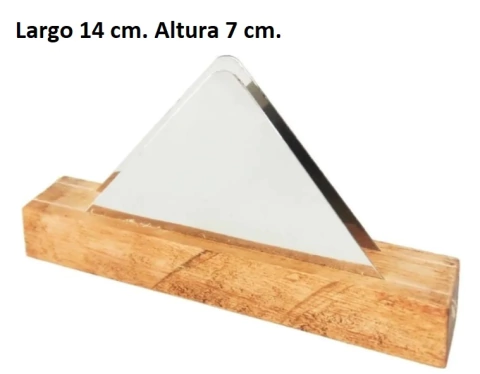 Servilletero acero inoxidable base madera triangular