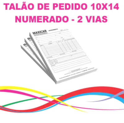 TALÃO DE PEDIDOS 2 VIAS NUMERADO