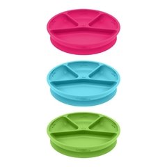PLATO DE SILICONA DE APRENDIZAJE ROSA CON SUCCIÓN + PROTECCION + IPLAY - Babybam