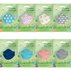 Imagen de FACE MASK PROTECTORA con Capa con filtro de carbón activado. Reutilizable, Impermeable, Tricapa . MAYOR PROTECCIÓN + Bolsa de Guardado Incluida. Duración, uso: un Año. Marca Green Sprouts USA Coral