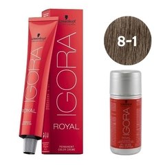 Água Oxigenada 6% 20 Vol 60ml + Coloração 8-1 Louro Claro Cinza 60g Igora Royal Schwarzkopf