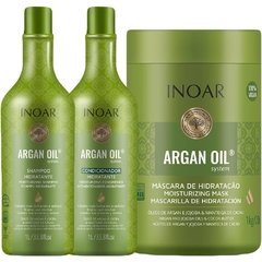 Kit Shampoo + Condicionador + Máscara Argan Oil System 3x1000ml Inoar