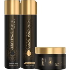 Kit Shampoo e Condicionador 2x250ml + Máscara 150ml Sebastian Dark Oil